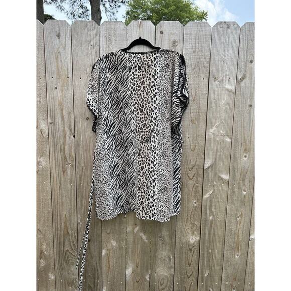 SEDUCTIVE WEAR by Cenima etoile‎ Animal Print Robe Size Small Sheer Sexy Lace - Picture 7 of 9